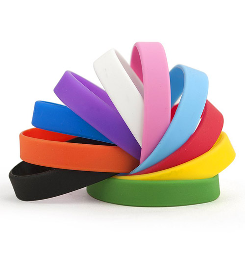 Single Colors Blank Silicone Wristbands Rubber Bracelets 