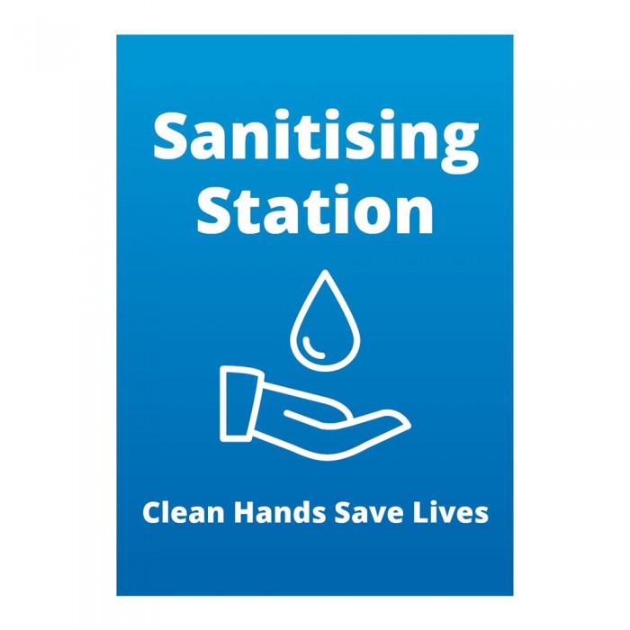 Poster - Sanitising Station blue