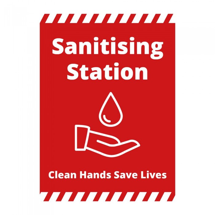 Poster - Sanitising Station red