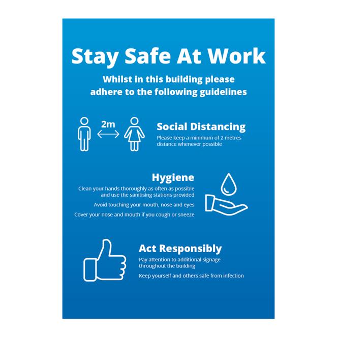 Poster - Stay Safe blue