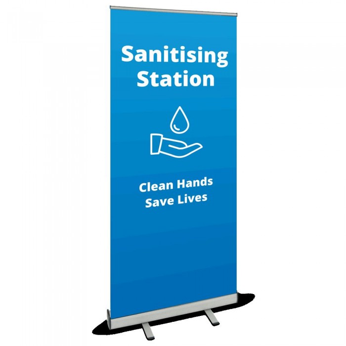 Roller Banner - Sanitising Station blue