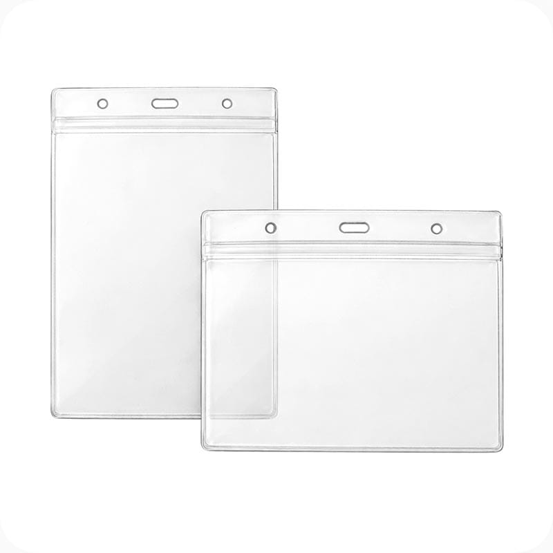 A6 lanyard wallets – PVC clear plastic pouches, portrait, landscape