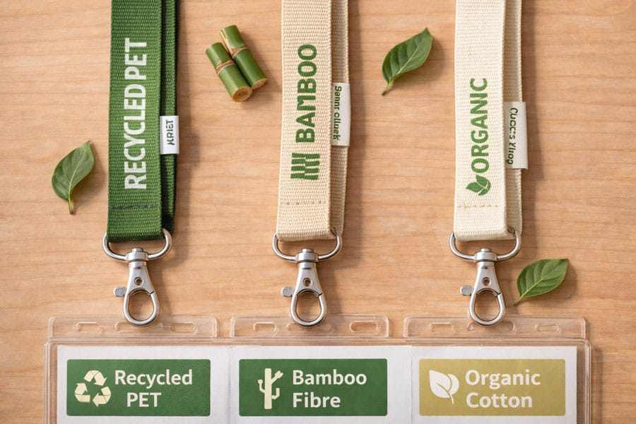 You can also go green with eco-friendly lanyard types such as recycled, bamboo and organic cotton.