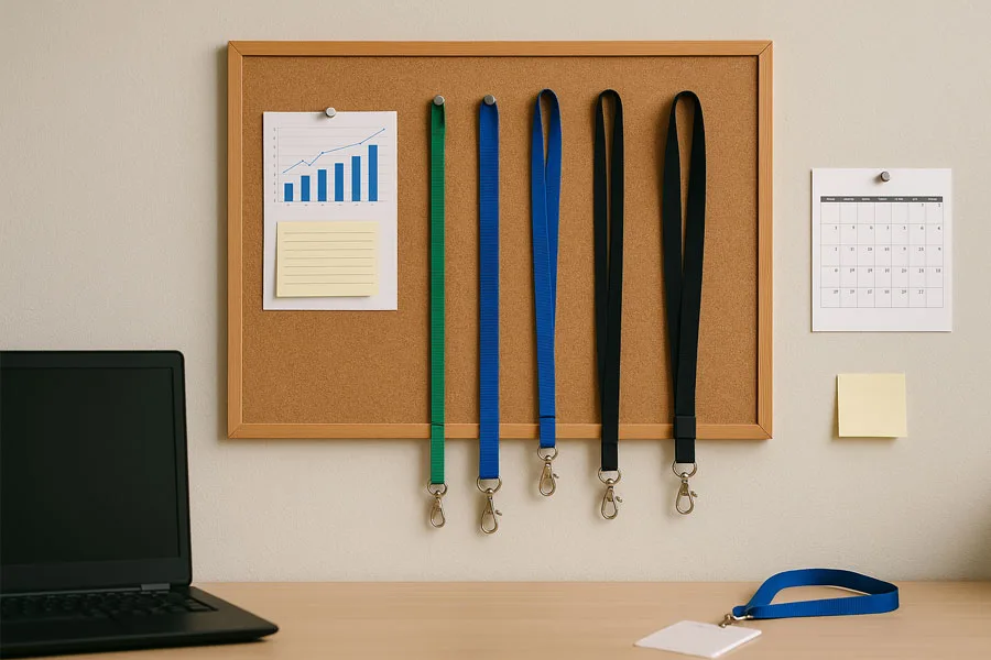 Typically, office and workplace lanyards are the same size with limited branding.