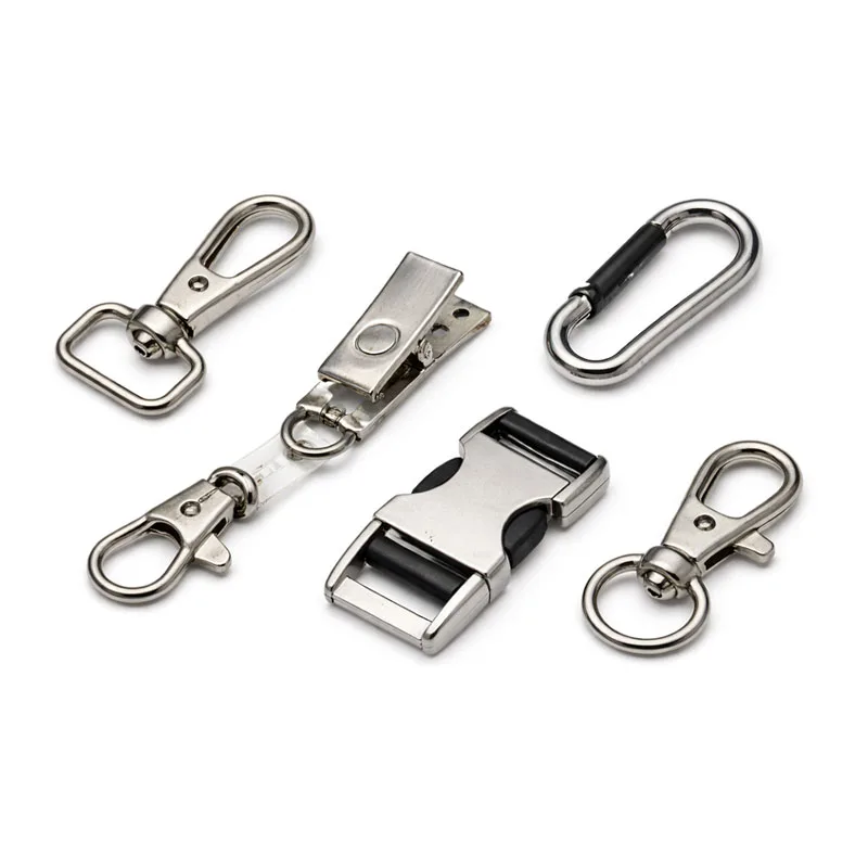 Metal lanyard clips – crocodile, carabiner, oval swivel, lobster clasps, buckles