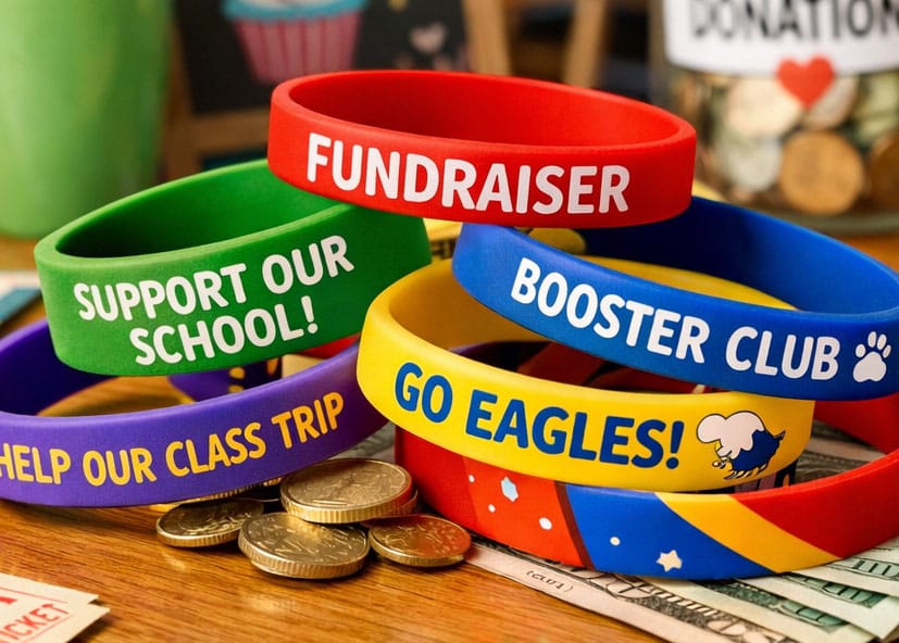 For school fundraising drives custom silicone wristbands are a fun and affordable solution.